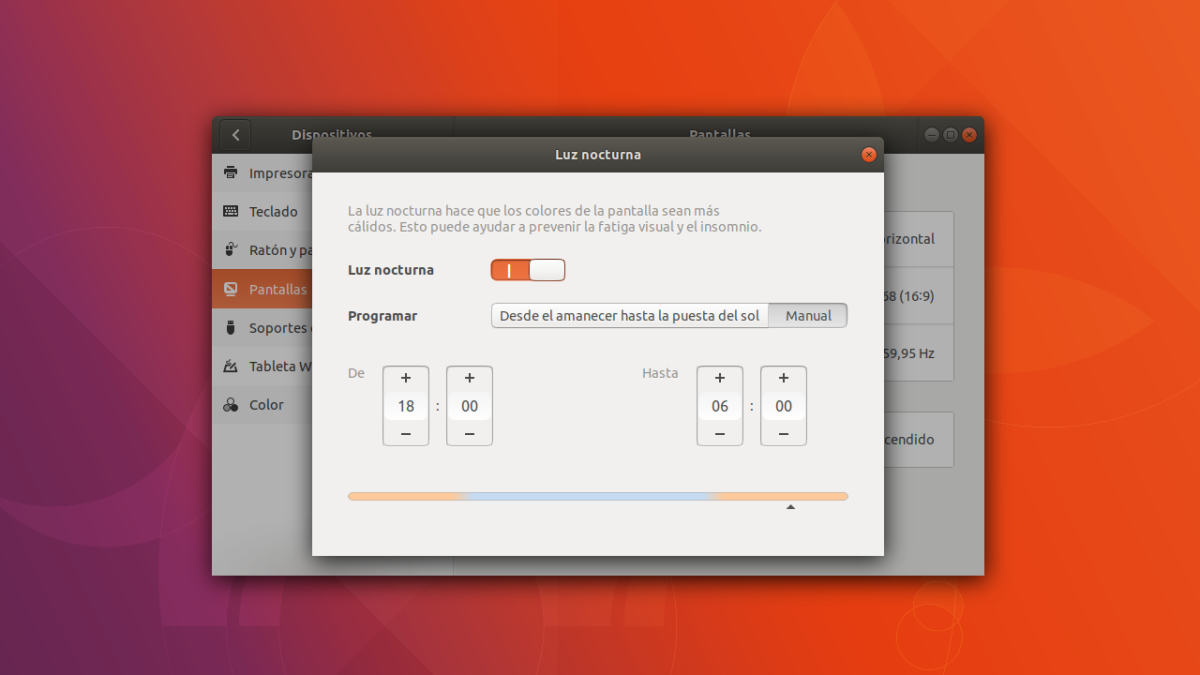 Ubuntu. Activar el Modo Noche