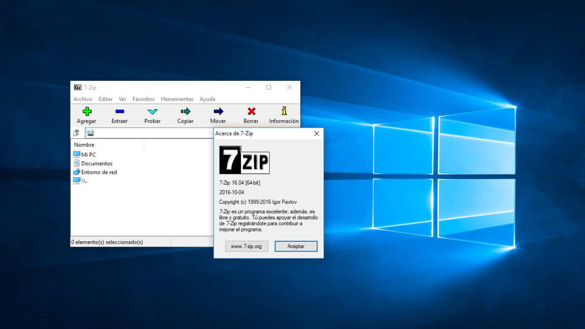 7-Zip en Windows 10